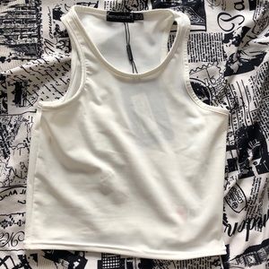 Pretty Little Thing white crop top